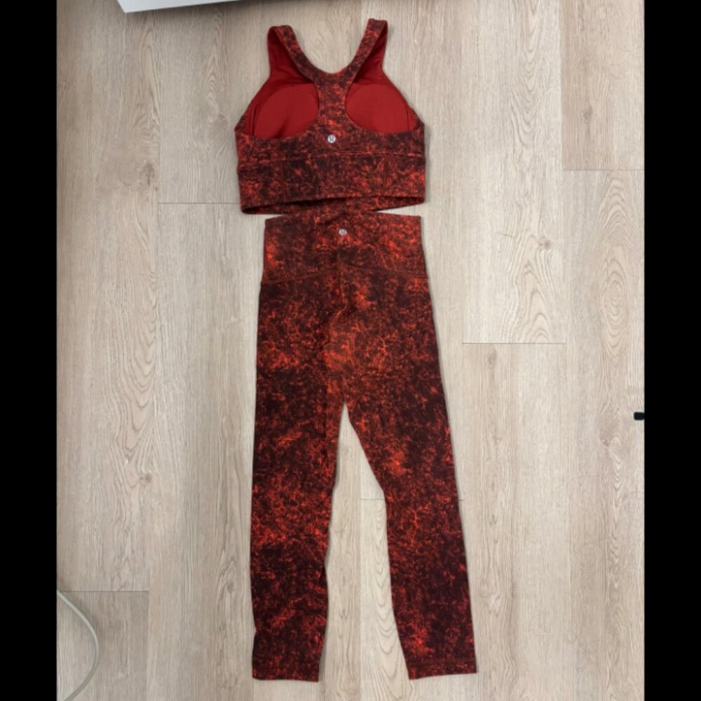 Lululemon Athletica Wunder Train Workout Set Top Sz 8 Leggins Sz 4 - Like New - Picture 2 of 2